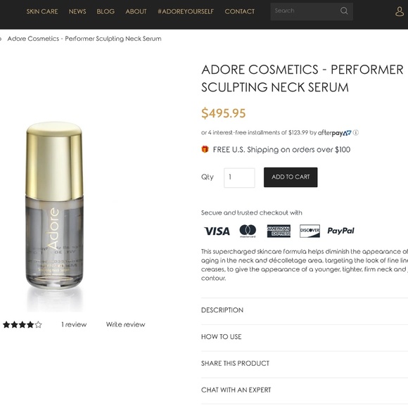 ADORE COSMETICS- PERFORMER SCULPTING NECK SERUM - Picture 1 of 5